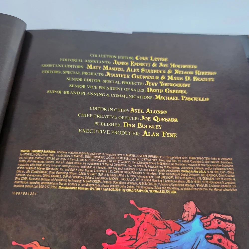 Marvel Zombies Supreme‎ Hardcover First Printing 2011 Marraffino Blanco HC 1-5